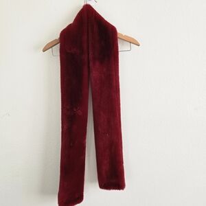 Luxurious Burgundy Faux Fur Scarf